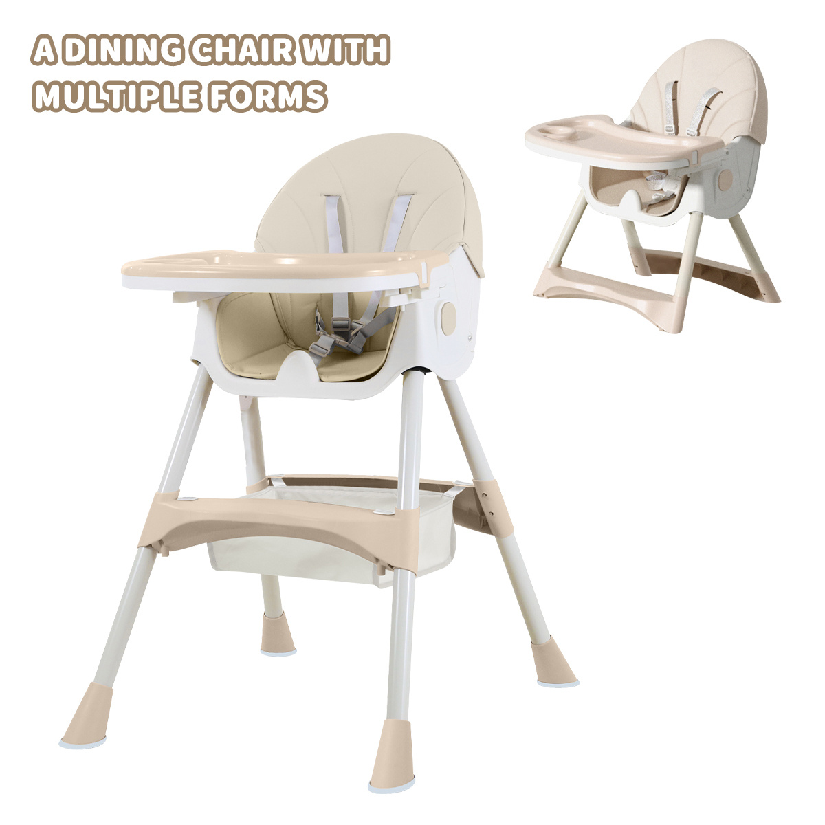 imagen del artículo Silla   y Asiento Elevador   para Bebé - Silla de Comedor Plegable   Ajustable, Bandeja y Mesa,   y   de Limpiar