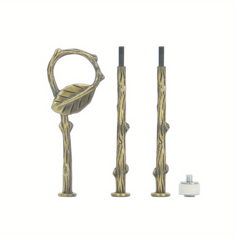 Image of Alloy Multi-tier Leaf-shaped Heavy Metal Stand Holder Fruit Plate Stand Fitting Hardware Rod For Party And Wedding Making Resin Platter Serving Stand,non-food-contact