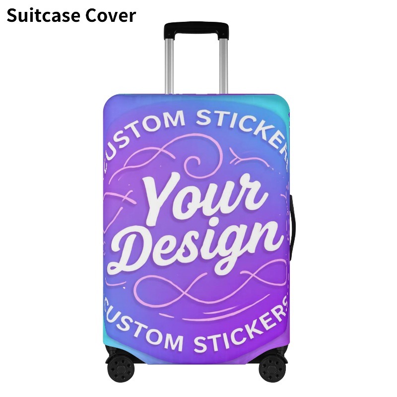 TEMU Customizable Travel Luggage Cover, Suitcase Cover With Photo Logo Text, Washable Elastic Baggage Protector For Business Vacation Travel, 18-30