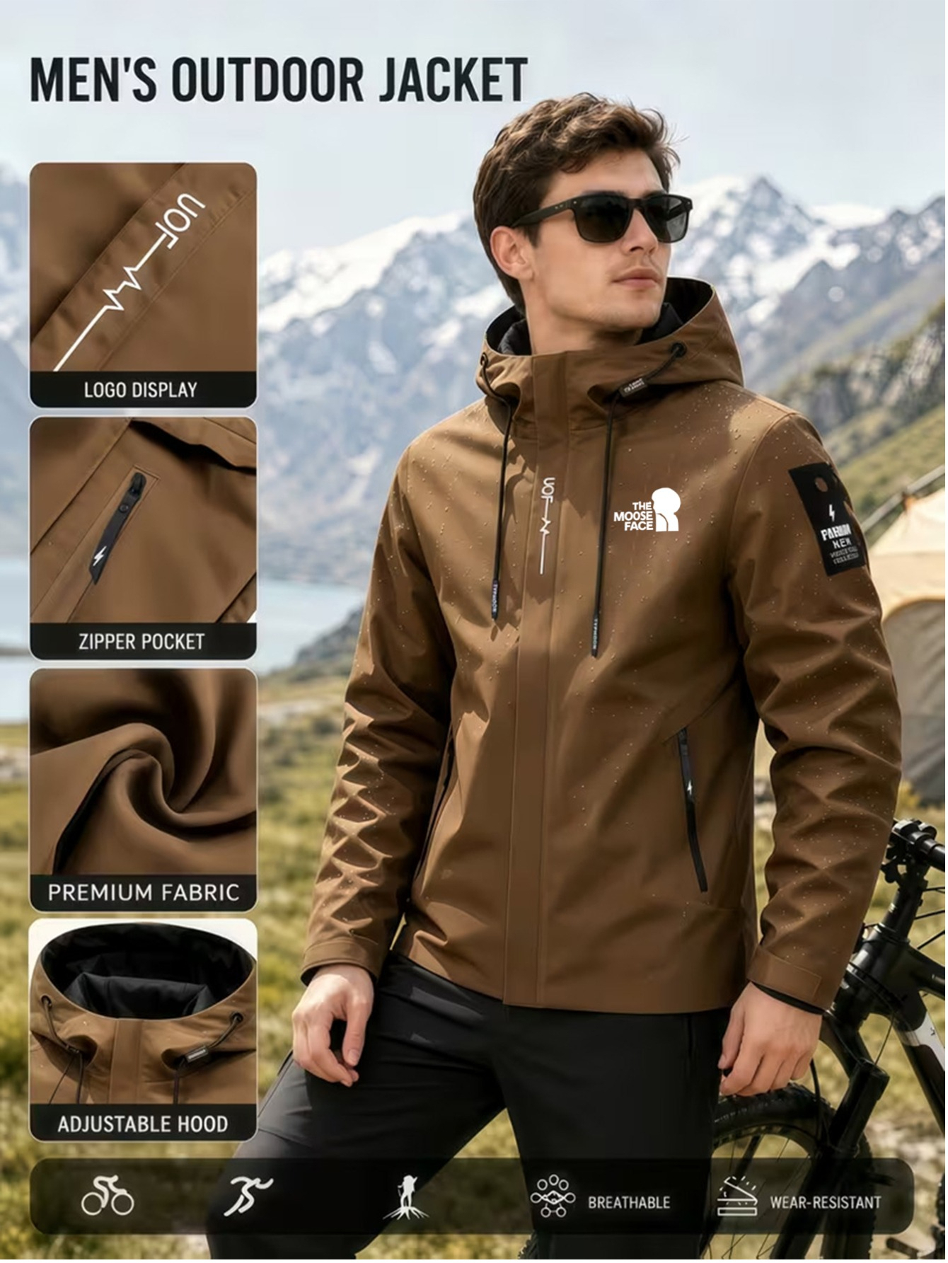 Men's Autumn/Winter Jacket, Full-Zip Hooded Coat