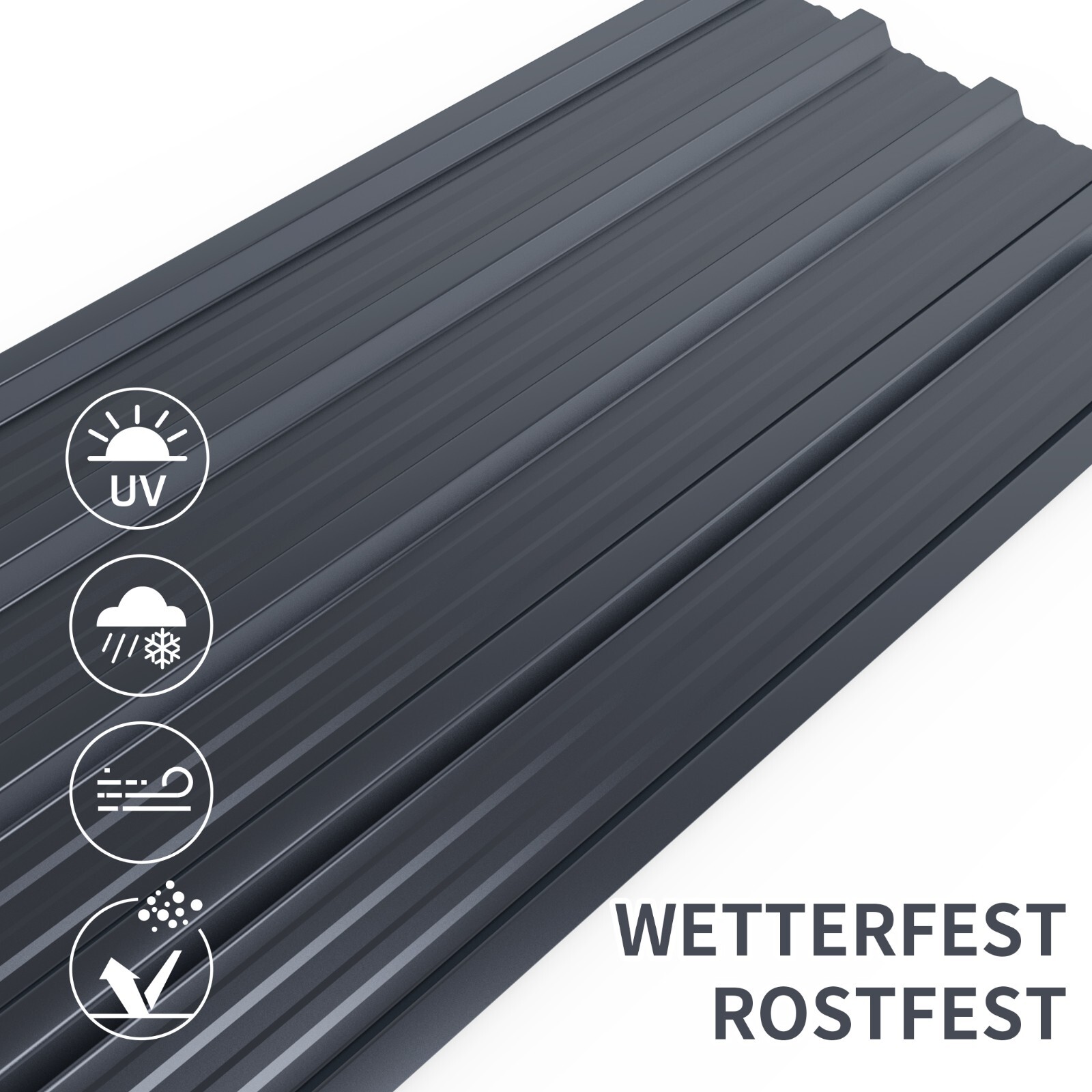 Image of 36pcs 129x45cm Trapezoidal Corrugated Metal Roof Panels - Heavy-duty Removable Temporary Roof Sheets Suitable For Courtyard Carports, Garden Sheds, Outdoor Storage, Roofing For Temporary