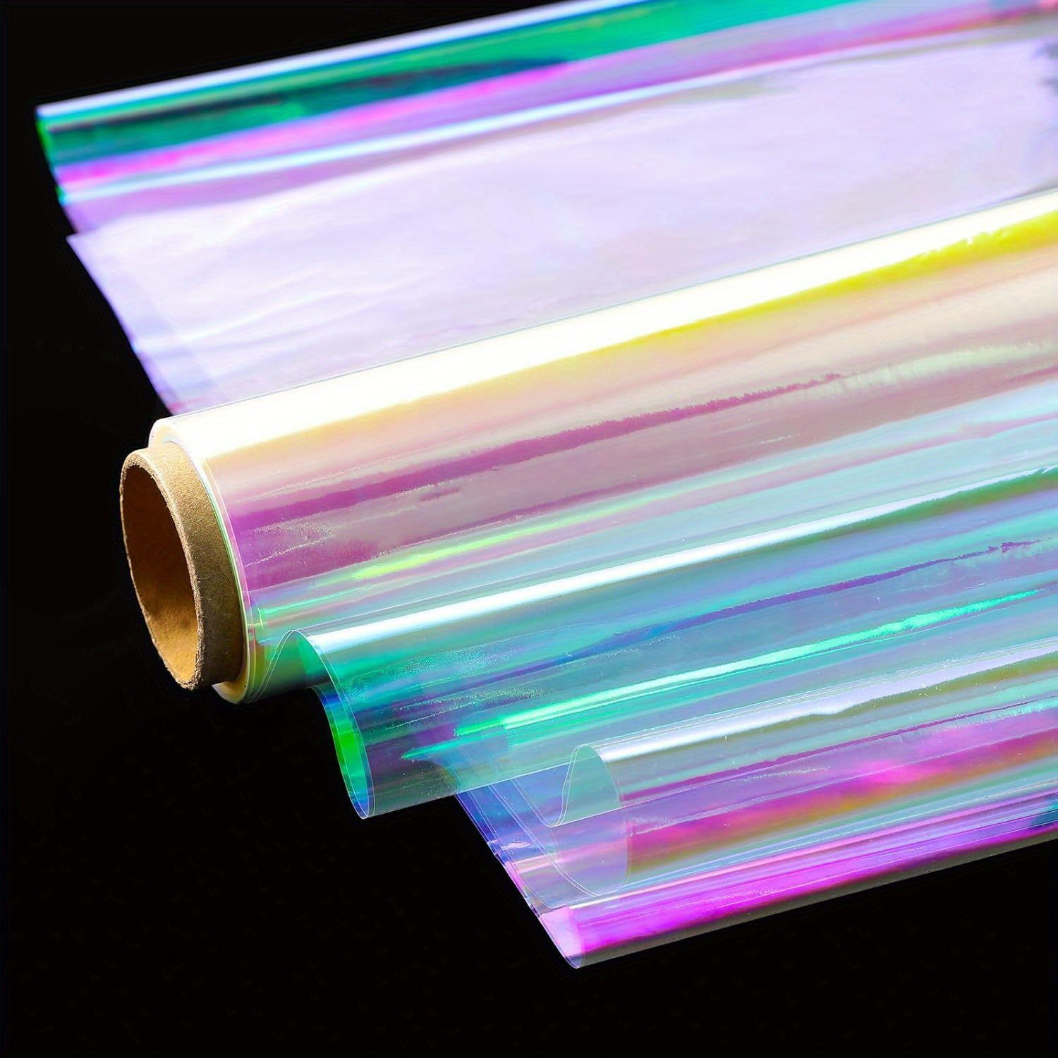 

1 Roll Iridescent Cellophane Wrap - Rainbow Holographic Plastic Film For Gift Baskets, Floral Arrangements, Diy Crafts, And Decorations - Theme, 19' X 393