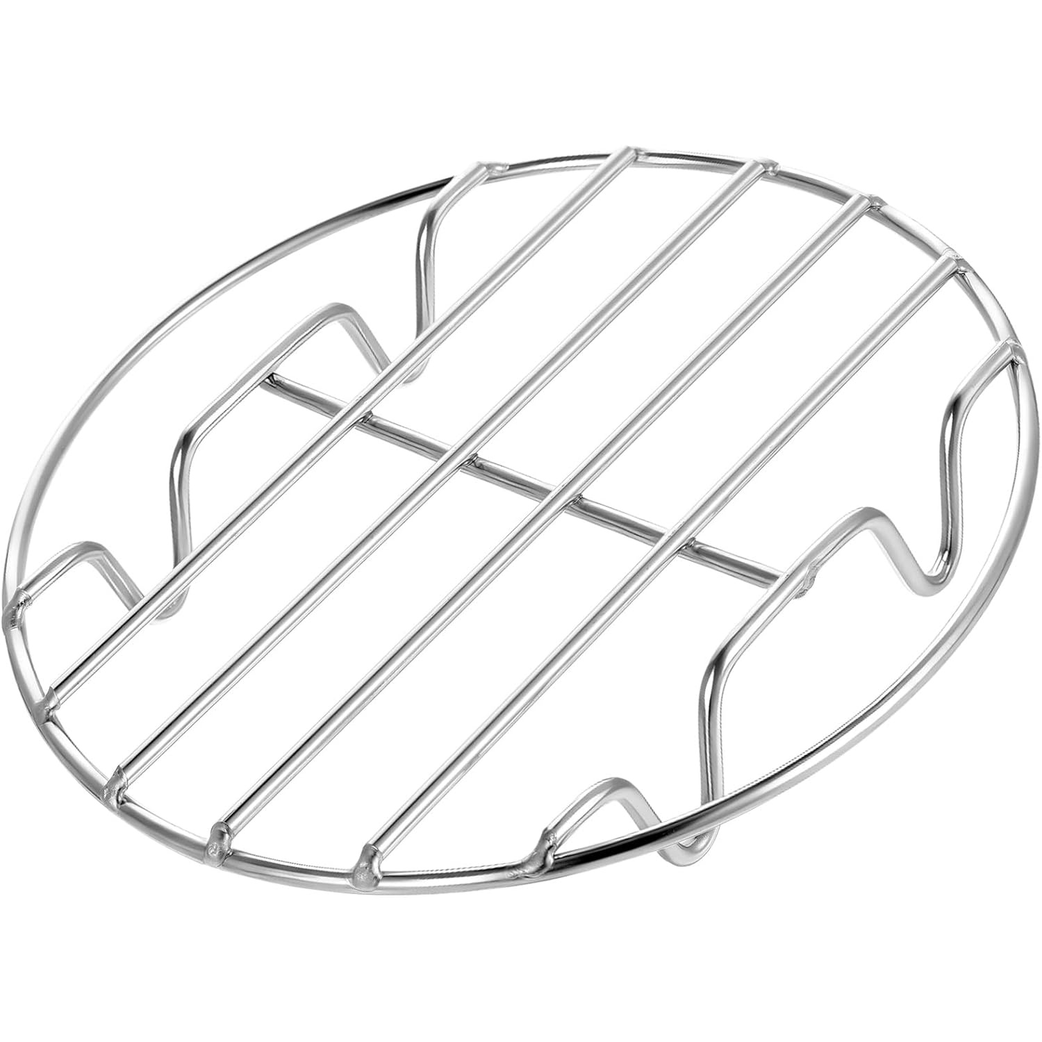 Image of Shaon 1pc Stainless Steel Round Steamer Rack, Multi-functional Steam Cooling Rack For Oven Air Fryer, Vegetable Steaming Rack, Dishwasher Safe, Christmas Gift Kitchen Additions