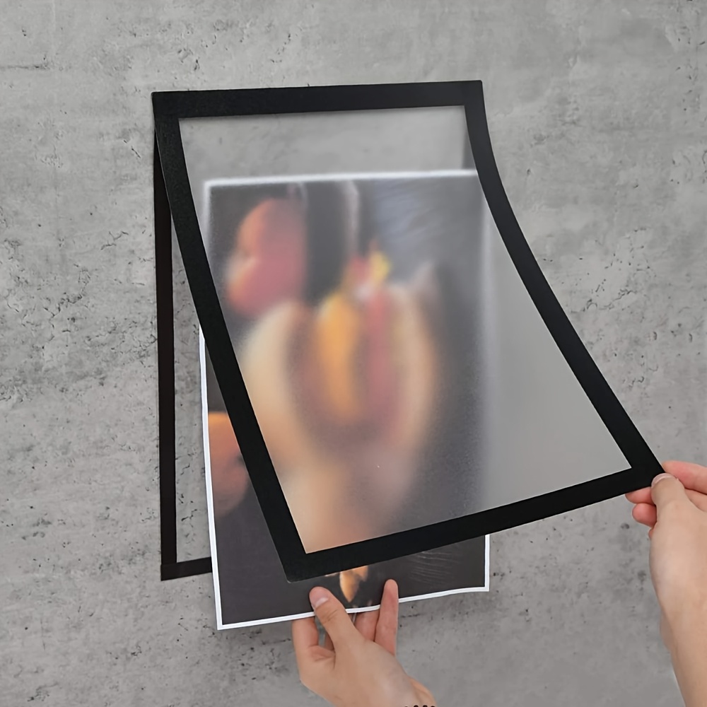 5pcs mixed a4 magnetic self   photo frames portable wall mounted plastic photo and document display frames suitable for photos magnetic whiteboards minimalist decor magnetic frames folders no screws no installation required