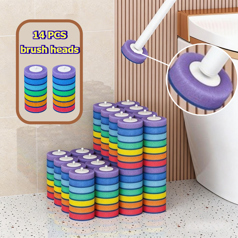 E-shop 2026 Neue Packung Wandmontierte WC-Bürsten Ersatzköpfe, Kompatibel mit allen Standard WC-Bürsten, Langes Griffdesign, Badezimmer WC-Bürsten Set,