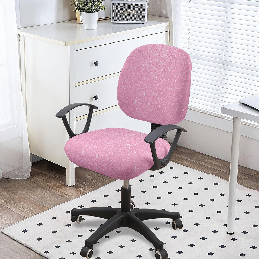 TEMU Pink Pattern Elastic Office Chair Cover, Fit Compatible With Desk, Conference, Home Office Chairs, Easy Clean, , Stretchable, Machine Washable,