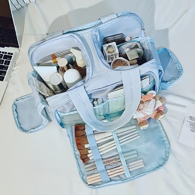TEMU 2026 Makeup Bag, Large Capacity Multi-functional Partitioned Organizer, Washbag Cosmetics Storage Bag, Lady's Portable Storage Box, Travel