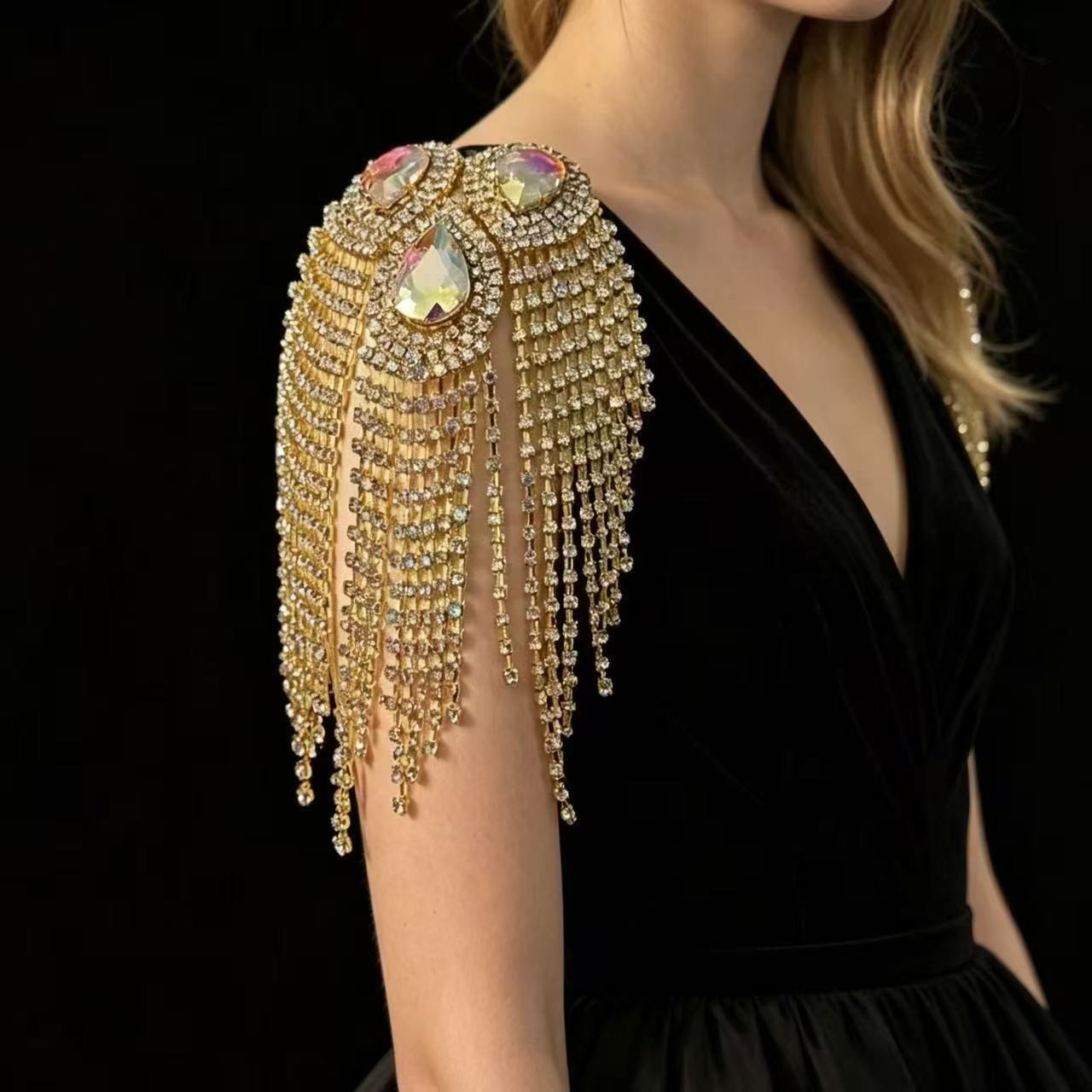 TEMU 1pc High-end Luxury Rhinestone Shoulder Chain For Women