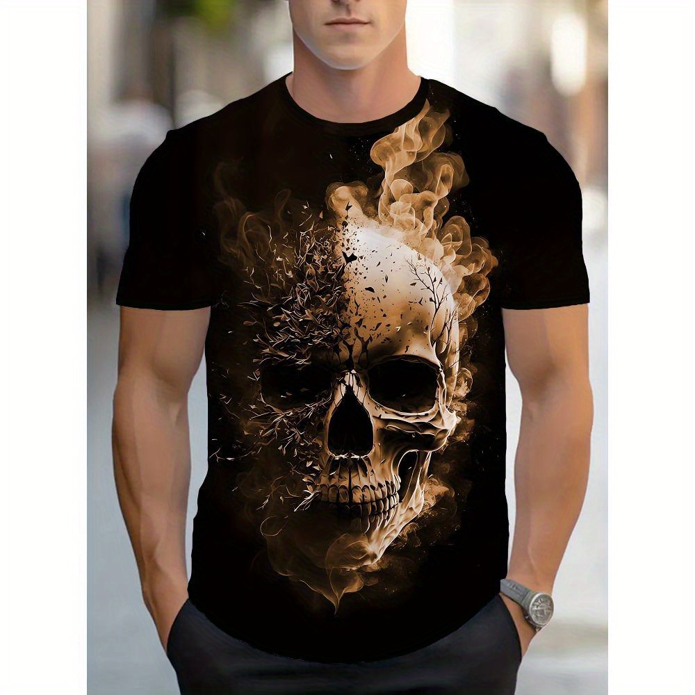 T-shirt homme CRÂNE CASQUETTE HIP HOP ROCK