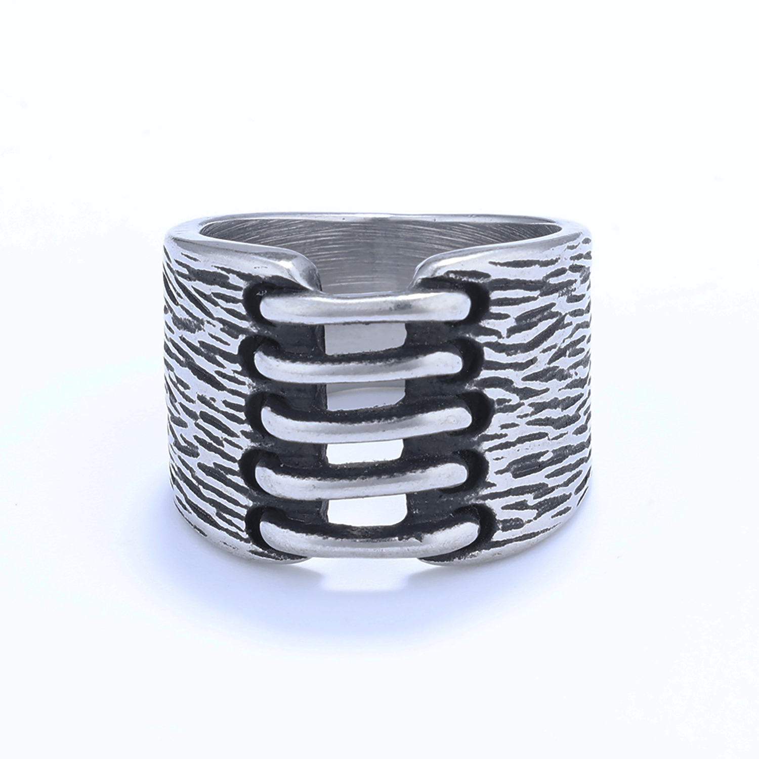Image of 2 Colors Vintage Weave Pattern 304l 304l Stainless Steel For Men, Trendy Fashion Style Wide Band, Streetwear Daily Accessory, Without Battery