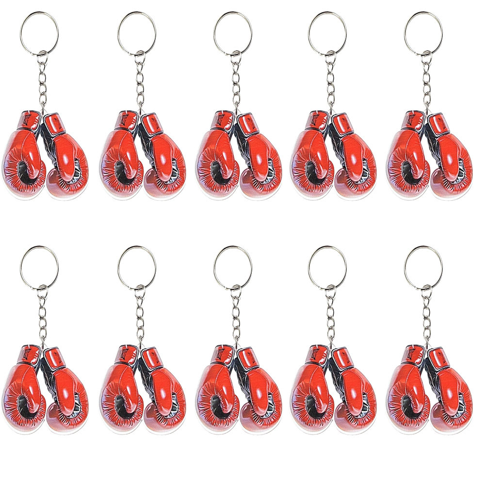 TEMU 2d Flat - 2d Plane, 10pcs 2d Acrylic Fighting Charm Set Anime Boxing Keychain, Martial Arts Themed Key Ring Suitable For Sports Fans, Bulk Gift