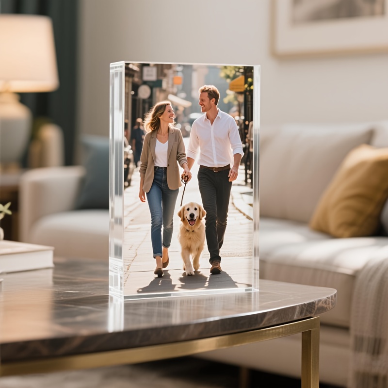 TEMU 2d Flat, [2d Flat] Custom Acrylic Photo Frame - Personalized Commemorative Gift, Graduation Ceremony, Wedding, Decor, Multi-functional Display,