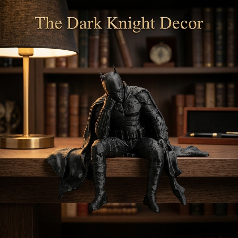 Image of Warner . "batman: The Dark Knight" "weary Seated " Themed Decorative Ornament, 3d Printed Collectible Figurine, "an Desktop Art Installation That Reconstructs The Emotional Value Of Collectibles With