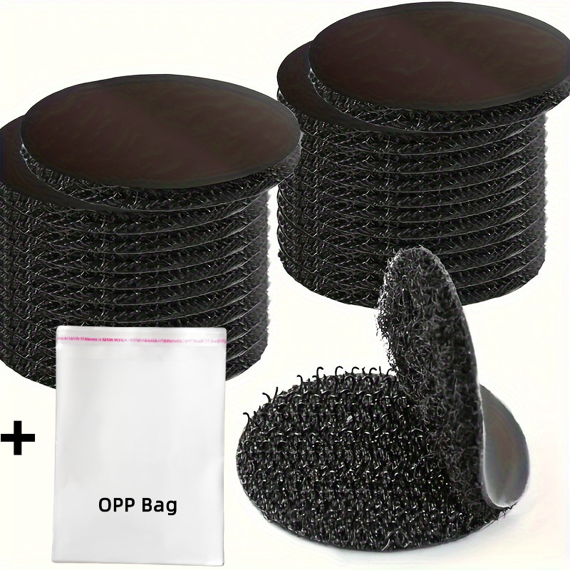 TEMU 30 Sets Heavy-duty Interlocking Tape, 1-inch Round Double-sided Adhesive Hook And Loop Dots, Polyamide Material, Water-resistant, Residue-free