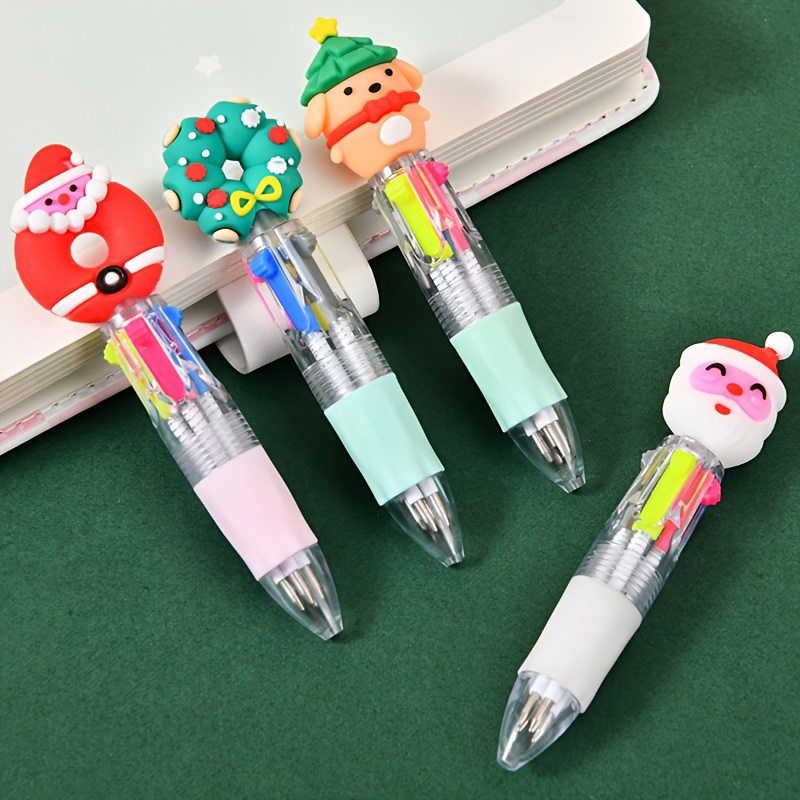 32pcs/24pcs/16pcs/8pcs 8/16/24/32pcs Christmas Mini Fun Ballpoint Pens, Whimsical Vibrant Design, Soft Silicone Grip, Ergonomic Design, Suitable for Office and Holiday Gifts, Christmas, Halloween, New Year, Back-to-School Season, Chinese New Year