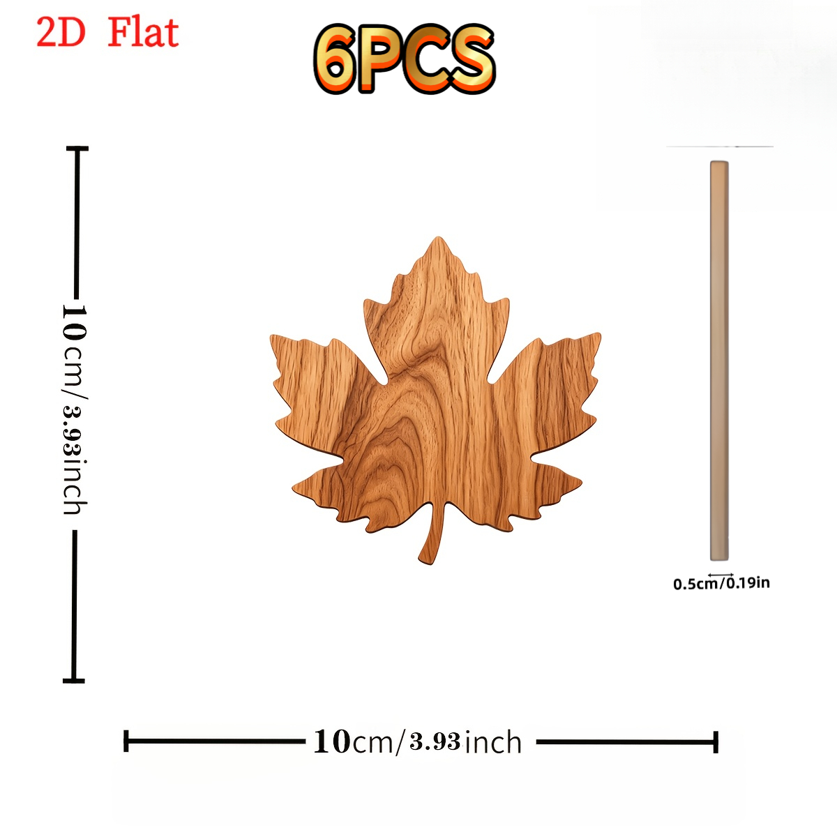 TEMU 6pcs Maple Leaf-shaped Coaster Set - Wood Table Protectors Suitable For Drinks, Coffee, Tea, Wood Coasters With Maple Leaf For Home, Office,
