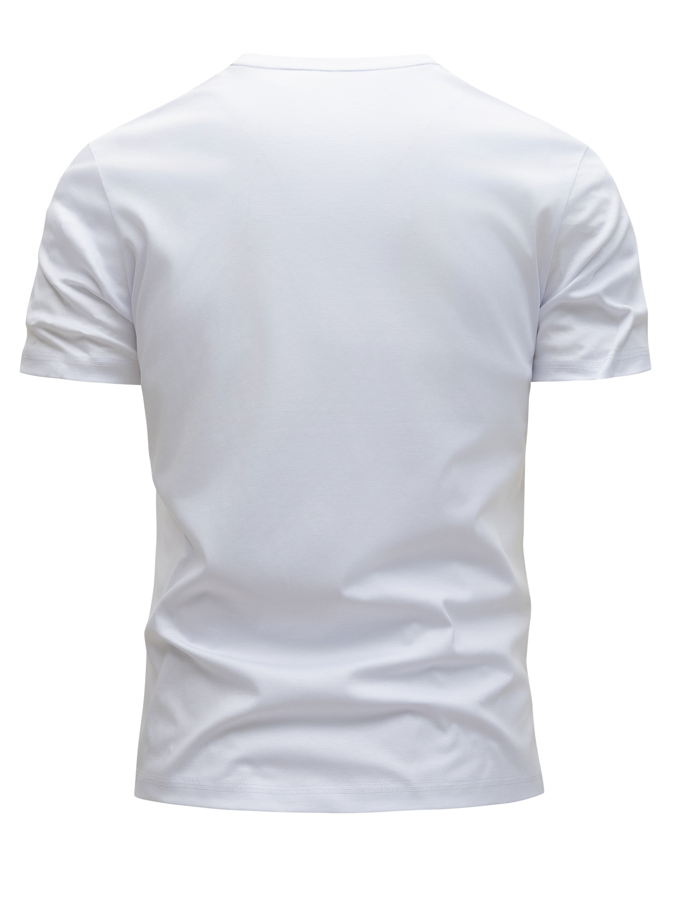 Tricou bărbătesc 100% bumbac cu guler rotund casual, un top esențial de vară, respirabil și fabricat din