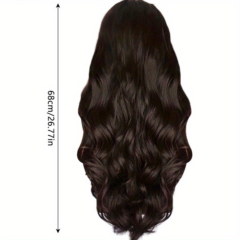 TEMU Long Curly Wavy Middle Parted Wigs Natural Looking Breathable Wigs For Cosplay Costume Accessories