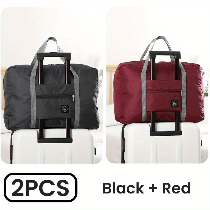 E-shop 2er-Pack faltbare Reise-Turnbeuteltasche für Fluggesellschaften, Handgepäck, Wochenendtasche, Übernachtungstasche, Krankenhaustasche,