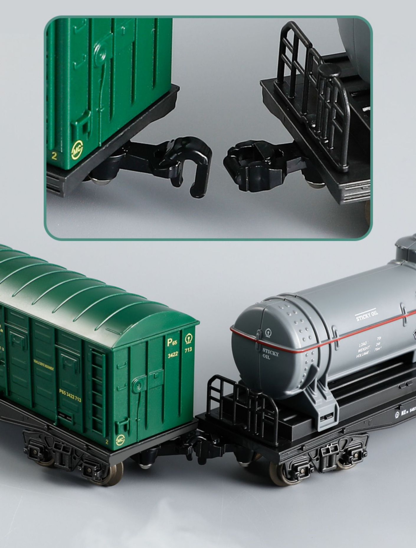 3 Speed Smoke Electric Train Set with Smart Realistic Steam, LED Lights, Train Sounds, Long-Lasting Battery, Gift for Kids 3-8, Adults Collectible, Holiday Toy with 1 Locomotive + 3 Cars (Model 621A)