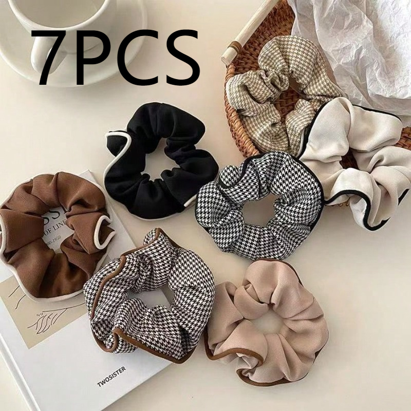 7pcs Checkered Hair Band Set