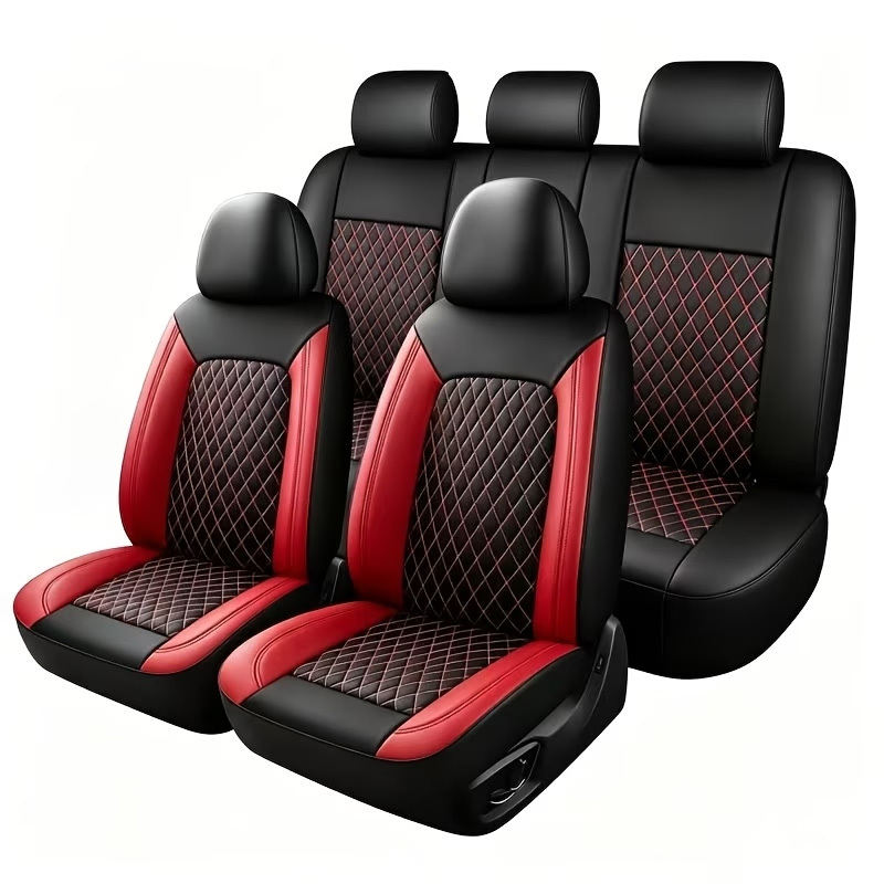 TEMU New Faux Leather Car Full Car 5-seater Car Seat Cover, Applicable For Cars, 5-seater Trucks, Suv Universal Car Seat Covers