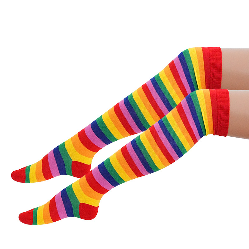 TEMU 1 Pair Of Striped Women's Long Stockings, Ideal For , Parties, And , Suitable For Casual Wear In , A Perfect Gift