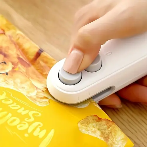 mini snacksbag sealer rechargeable 2 in 1 bag heat sealer with cutter for chip plastic bag re sealer keep small sealing machine with a cutter blade heat vacuum sealer usb rechargeable