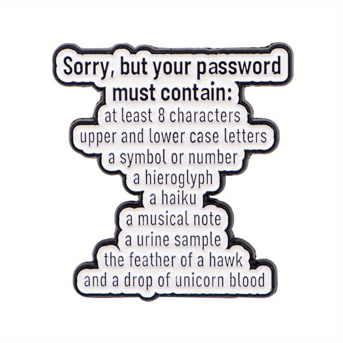 TEMU 1pc Cyber Security Funny Password Enamel Pins Gear Pins For Backpacks Lapel Pins Brooches For Woman Bags Badge, Christmas Gift
