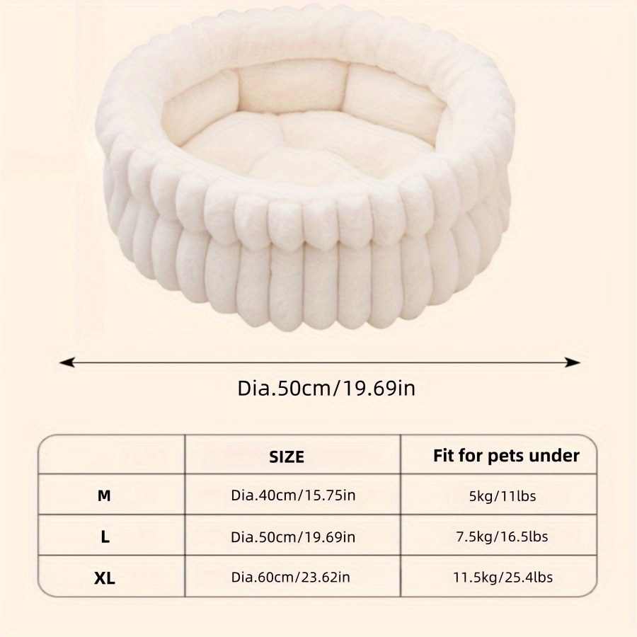 1pc washable donut pet bed for cats small dogs super soft round litter box with non slip bottom indoor   season     in multiple sizes cat litter box cozy cat furniture decorative cat bed   material Product details 1