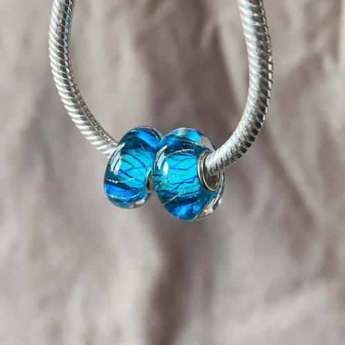 authentic 925 sterling silver glass charms for bracelets original handmade diy charms blue glass charms bead chrams for women k504