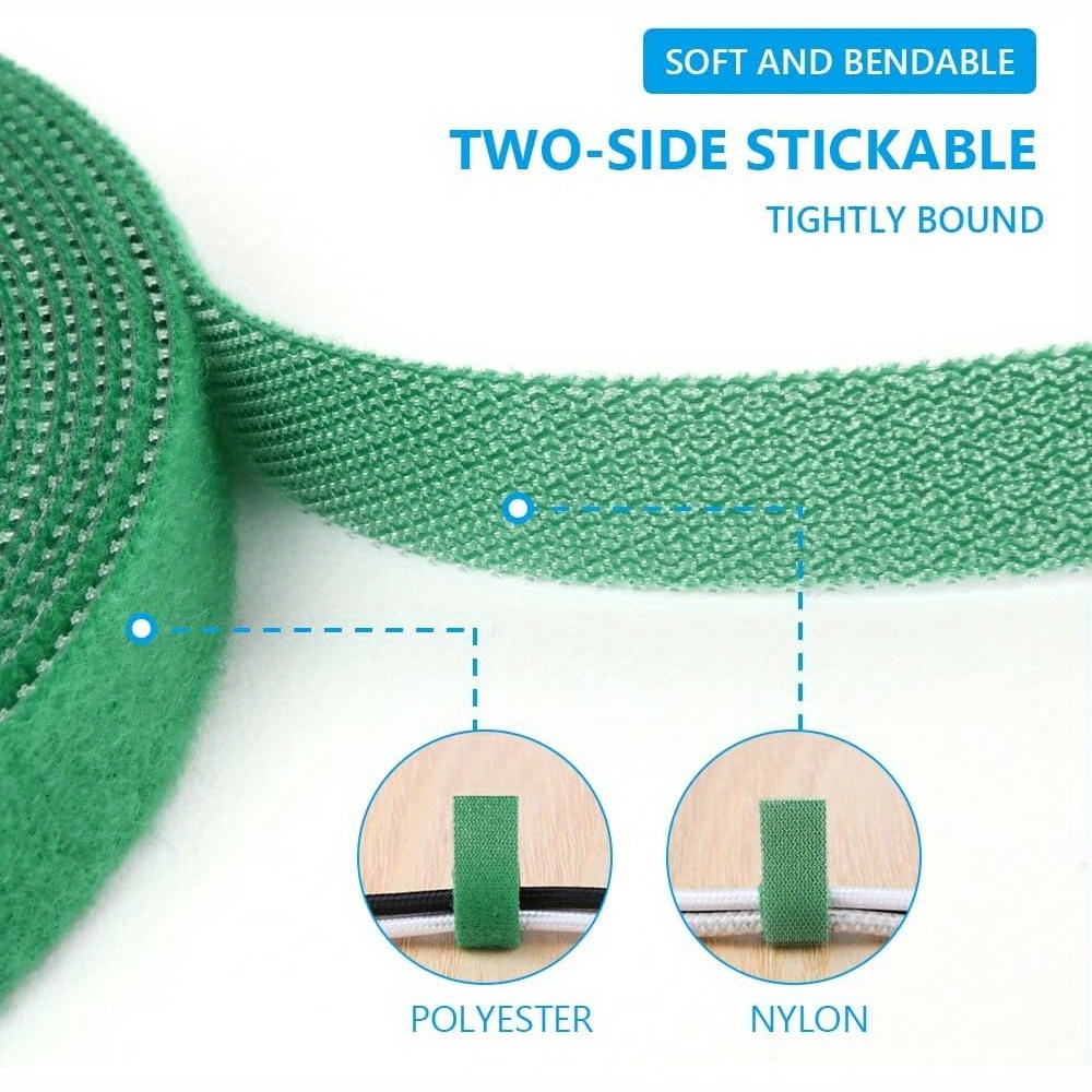 2pcs green garden plants tie tape plant ties self tape hook loop garden strips adjustable tree ties plant stake cane supports wrap tape for gardening 10m details 6