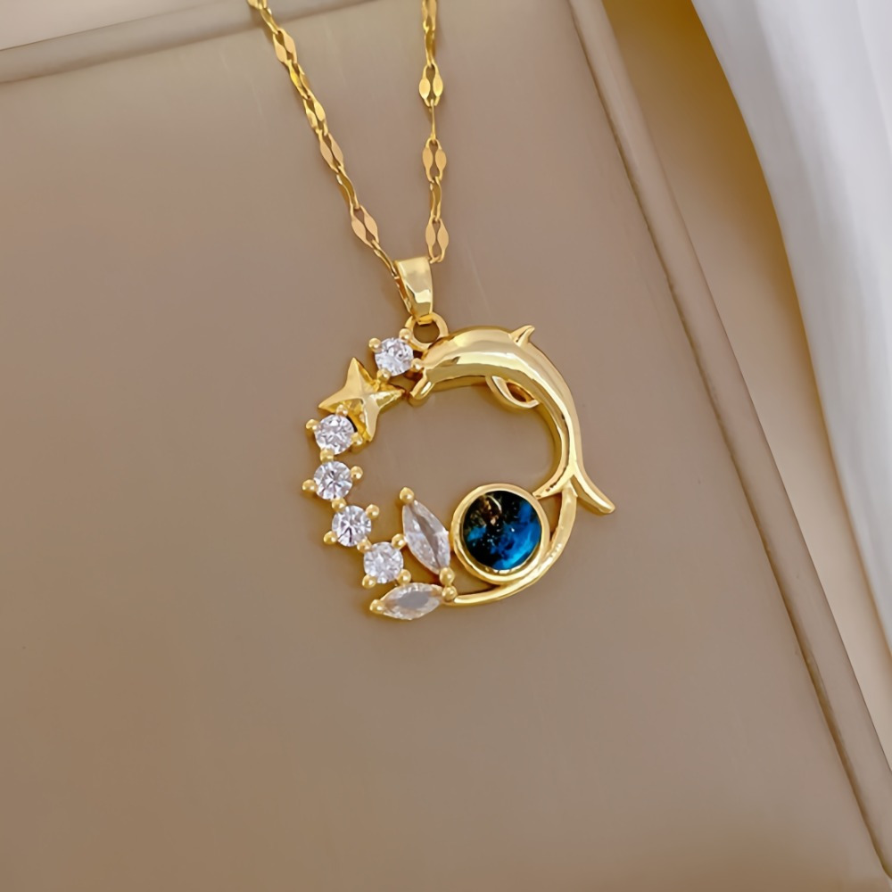

1pc Copper Pendant Necklace Rhinestones For Women, Round , For , Parties, , And