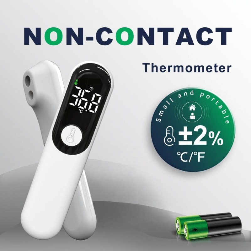 Adult Non-Contact Forehead Thermometer - Instant Read Digital Thermometer with LCD Display, One-Touch Operation & °C/°F, (AA-like) Fast Response Thermometer for, Travel, Office - Hygienic Contactless Body Temperature