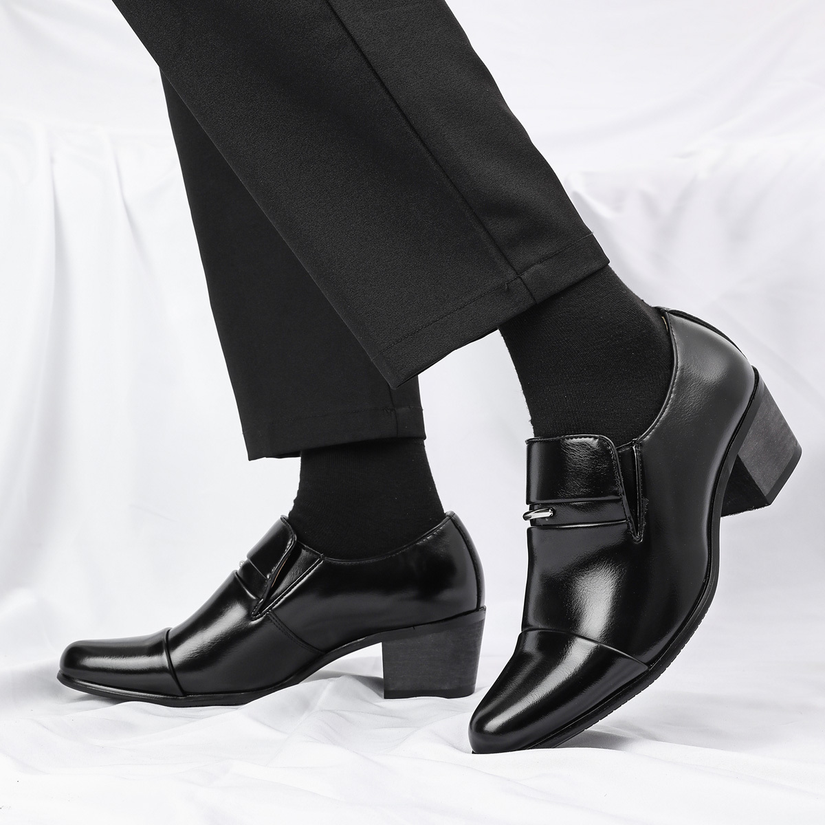 mens heel dress shoes sold on Temu United States