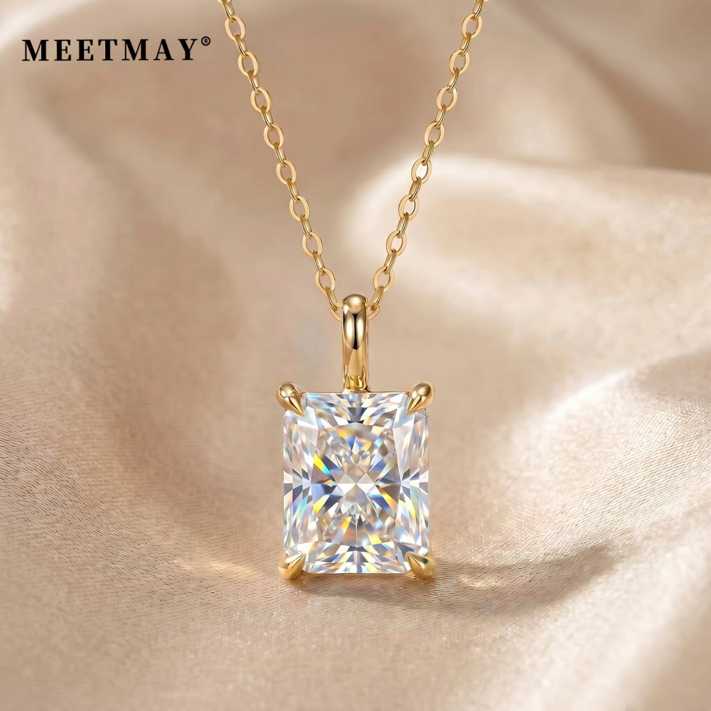 Women's Radiant Cut Moissanite Pendant Necklace