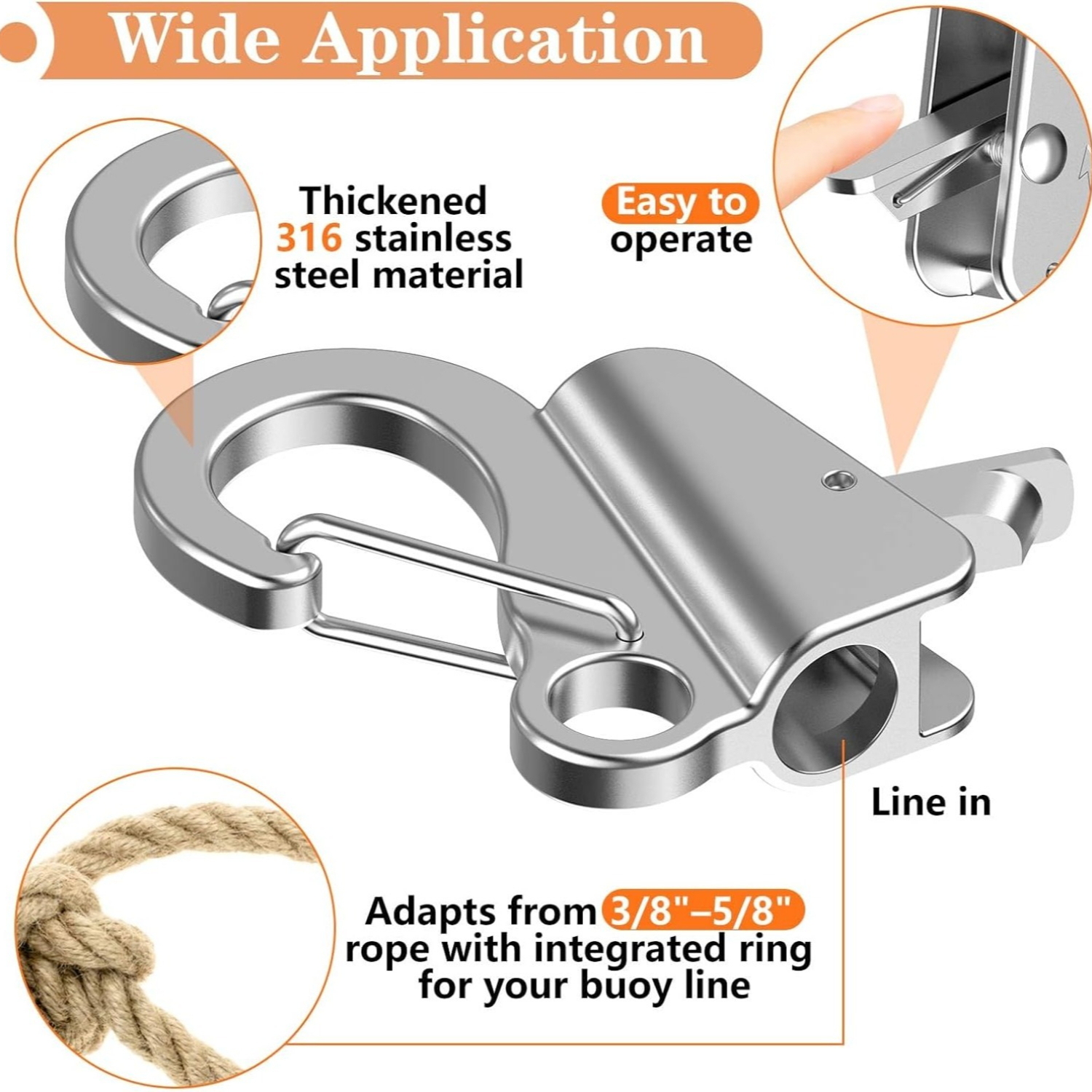 Stainless Steel Boat Anchor Hook with Sliding Function