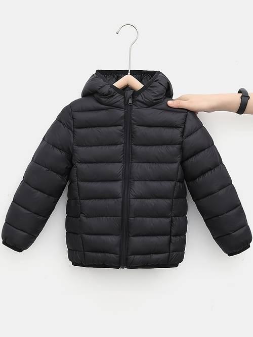 autumn winter childrens padded coat for boys and girls solid color cold proof outerwear versatile lightweight and comfortable