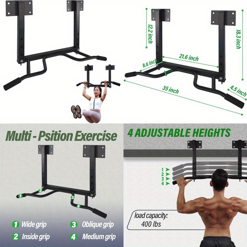 48'' heavy duty pull up bar wall mount chin up bar gym cable