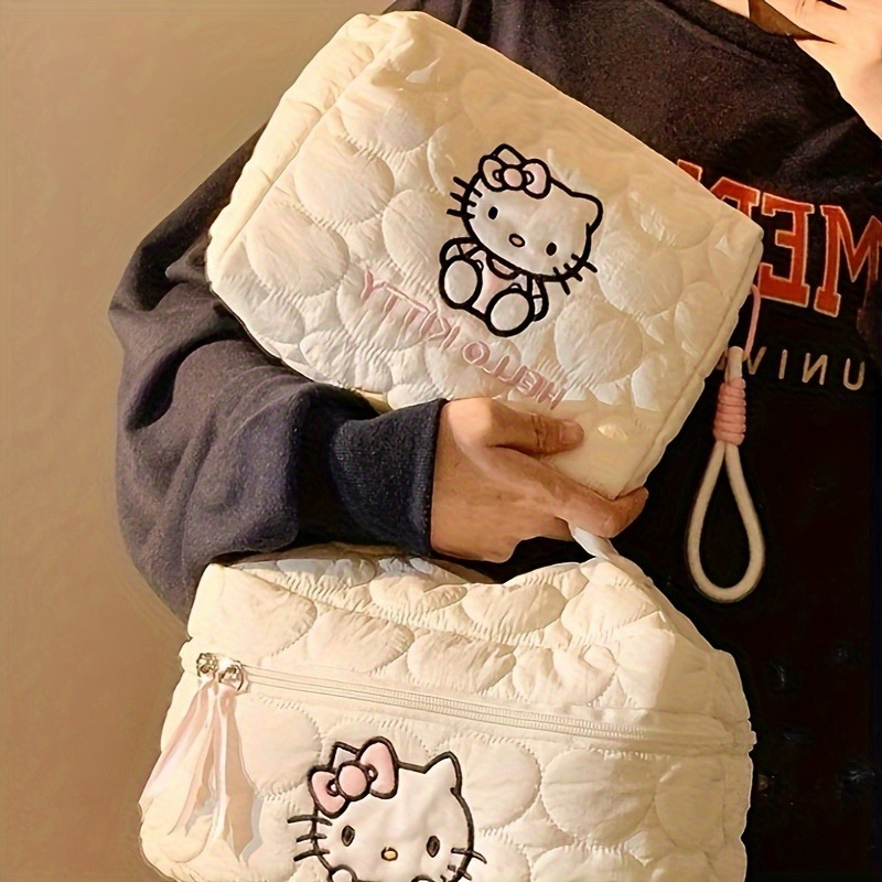 

1pc, For Hello Kitty Handbag, Large Capacity Cosmetic Bag, Cosmetic Storage Bag, For Hello Kitty Accessories, Plush Wallet, Hello Kitty Cosmetic Bag