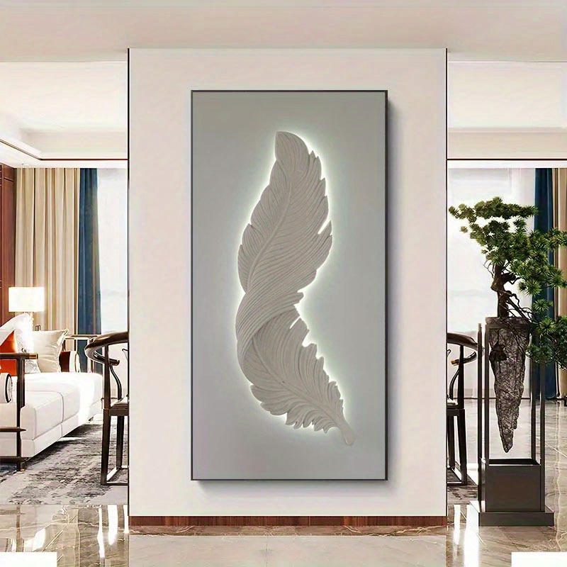 Set De 3 Impressions Murales – Plumes Blanches Sur Fond Vert Sauge, Art Mural Line Art, Déco Intérieur