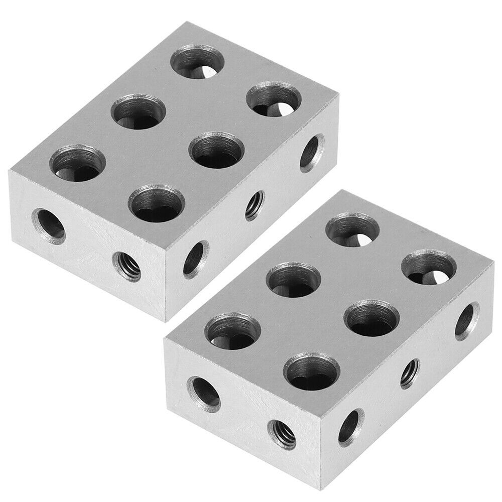 TEMU 1-2-3 Machinist Blocks 23 Holes Pair (1x2x3) Machinist Set Up Blocks 0.0002in 123 Jig Replacement For Milling Machine
