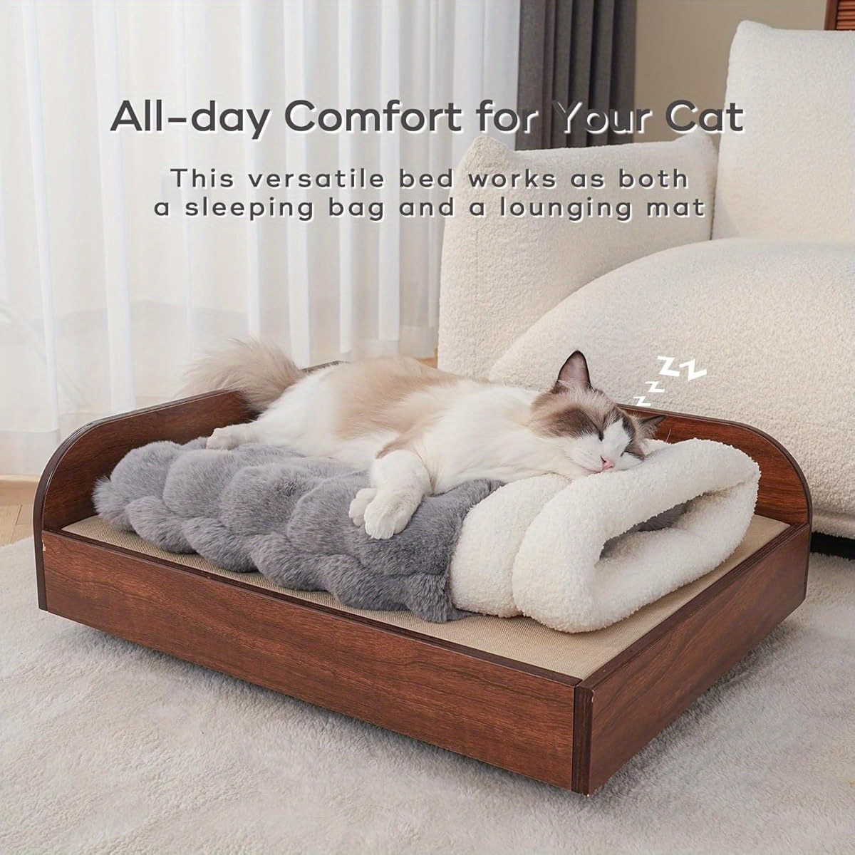 4 in 1 cat sleeping bag for small cats memory foam insulation removable washable cover cave   21x17 inch   warm bed for indoor cats Product details 4