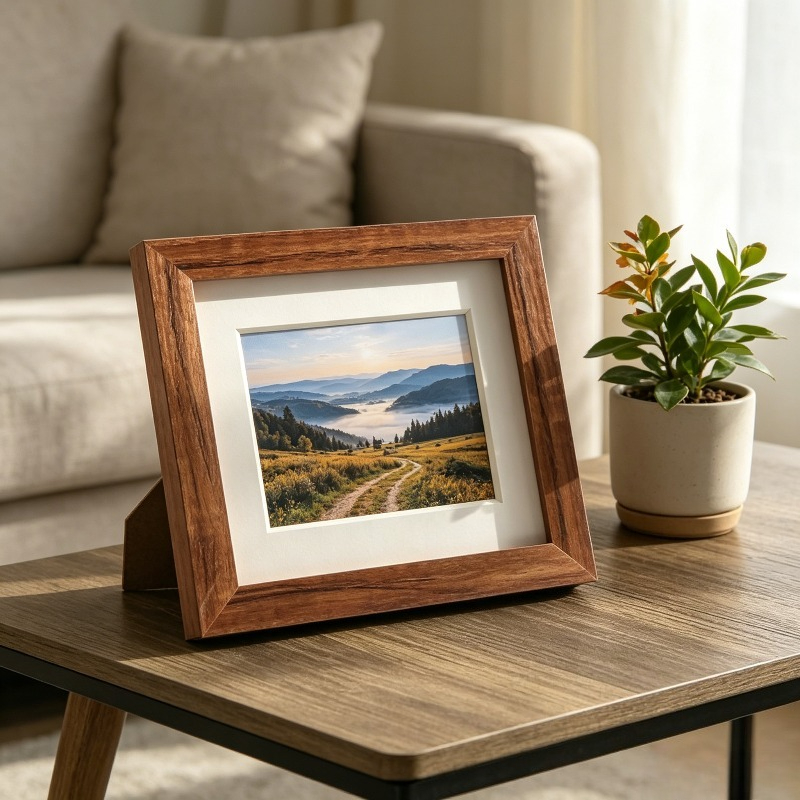 1pc Modern Minimalist Photo Frame Suitable for 4x6/5x7/6x8 Photos, Vertical Tabletop or Desktop Picture Frame with Vertical Orientation, Contemporary Rectangular for Wedding, Couple Portraits, for Office Decor - High-End Display