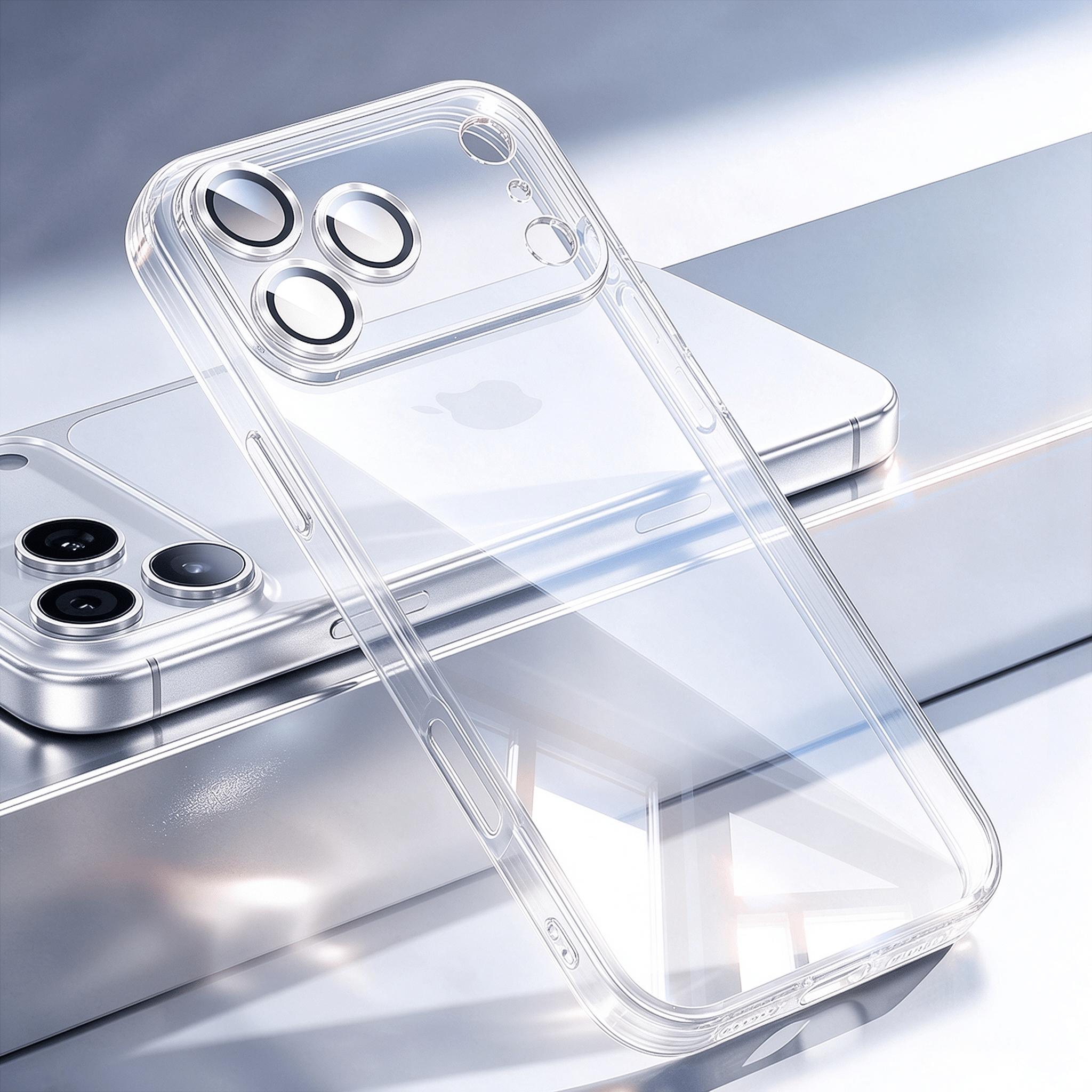 TEMU para teléfono PUGB: Nueva de lujo con chapado transparente a prueba de golpes y carga inalámbrica, compatible con iPhone 18 Pro Max, 17 Pro Max,