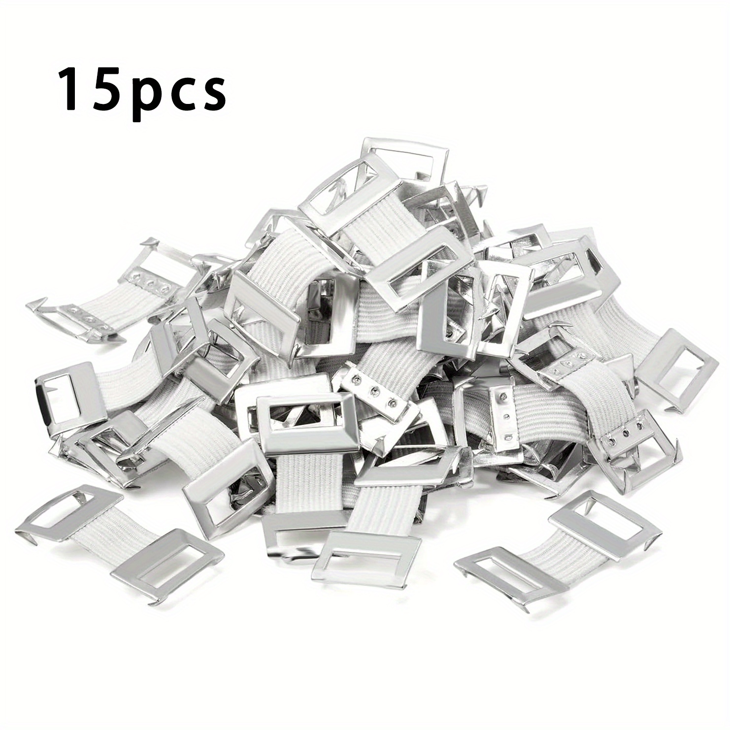 E-shop 15 Stk./30 Stk. elastische Verbandklammer, elastische Metallklammer mit Aluminiumschnalle, verstellbar für Sportausrüstung -geräte, sicherer