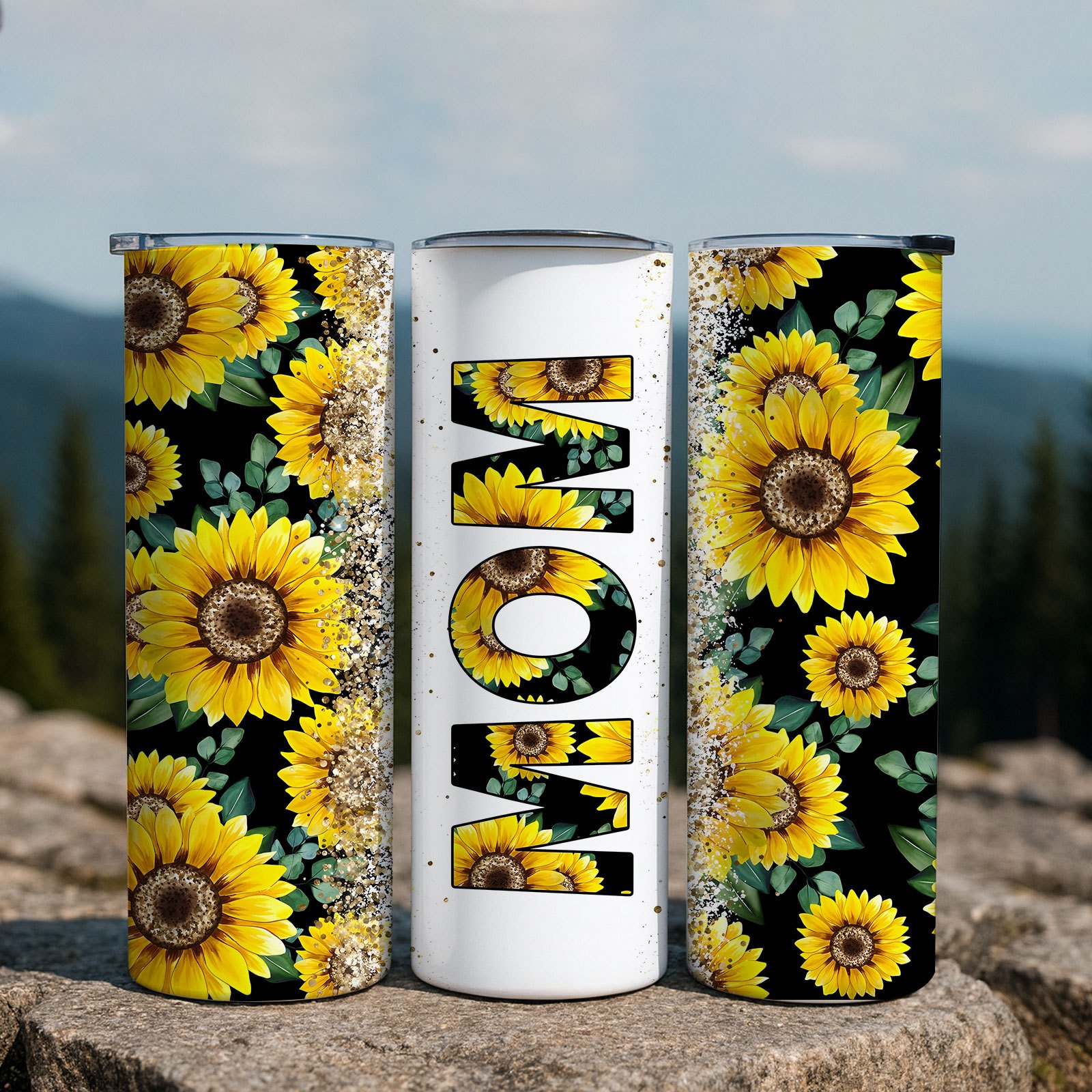 TEMU 1 20oz Tumbler Featuring A Sunflower Design, Complete With A Lid And Straw, Perfect As Christmas Presents For Women. This Floral Coffee Cup A