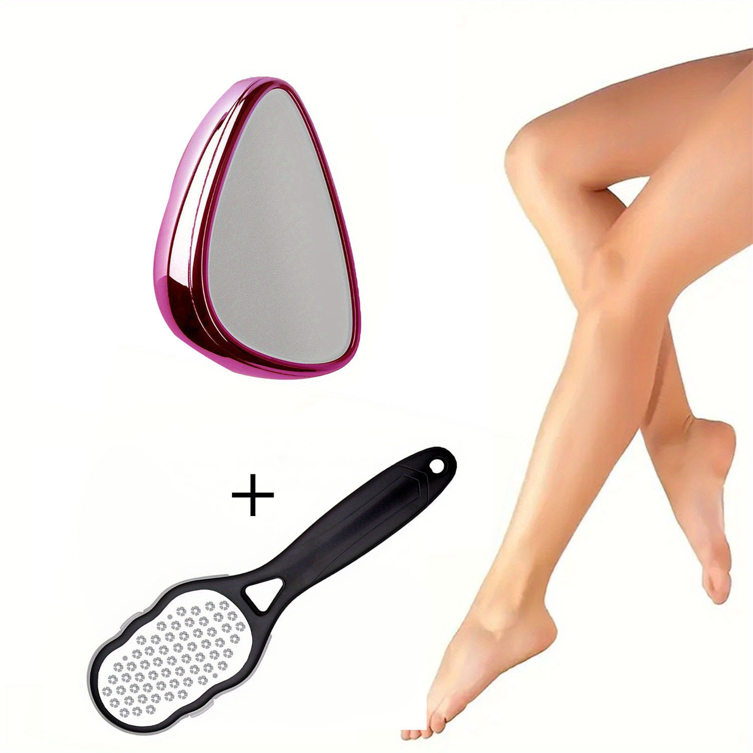 TEMU 2pcs Hair Removal Tools, Reusable Crystal Depilators For Dead Skin Removal, Suitable For Women's Legs - Magic Painless Depilation Tools, No