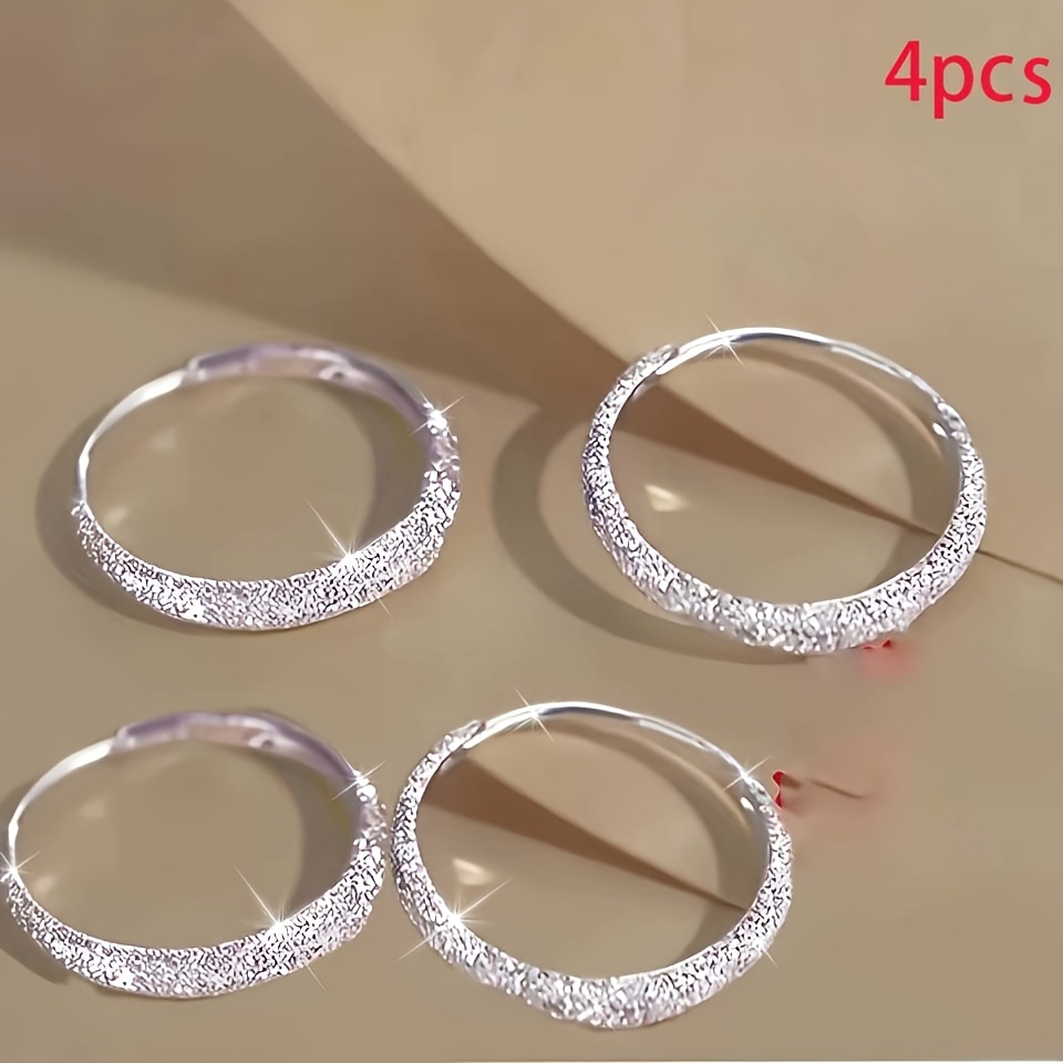 4 pcs   shimmer hoop earrings matte shimmer hoop earrings valentines day mothers day jewelry gift daily wear holiday gift vintage   earrings durable earrings unique earrings fashion earrings jewelry lovers