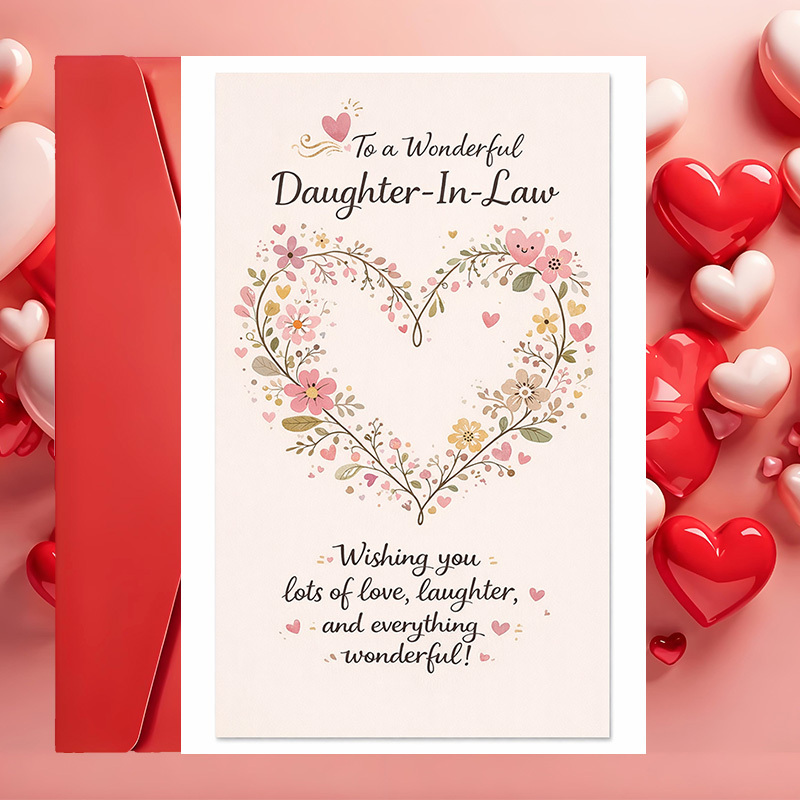 TEMU 2pcs (one Envelope And 1 Greeting Card) In Law Greeting Card Floral Birthdays Anniversaries Or Special Occasions To And Appreciation From
